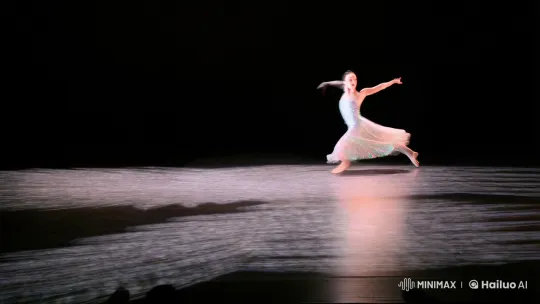 Dancer's Mesmerizing Performance in Ethereal Lighting – AI Generated Video | Hailuo AI