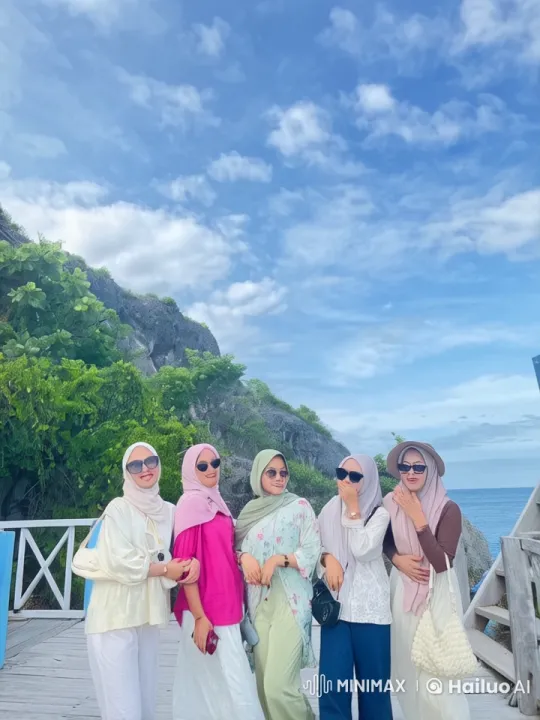 Five Women Practicing Kungfu on a Serene Coastal Deck – AI Generated Video | Hailuo AI