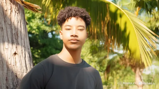 Young Man Kisses Amidst Serene Garden Setting – AI Generated Video | Hailuo AI