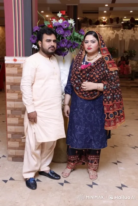 Animated Celebration: Man and Woman in Traditional Attire at Event – AI Generated Video | Hailuo AI
