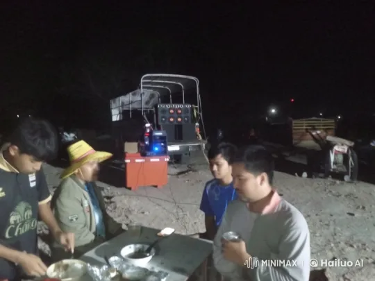 Nighttime Outdoor Gathering with Realistic Animations – AI Generated Video | Hailuo AI