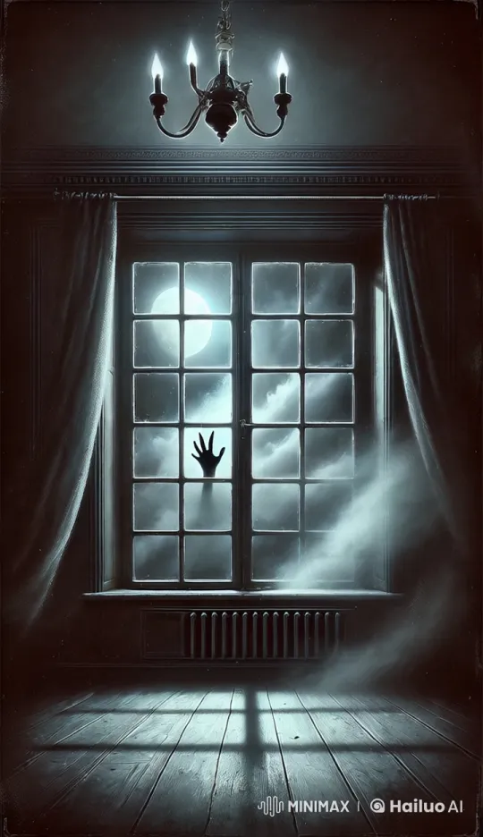 Eerie Beauty: Moonlit Room with Mysterious Hand and Swaying Shadows – AI Generated Video | Hailuo AI