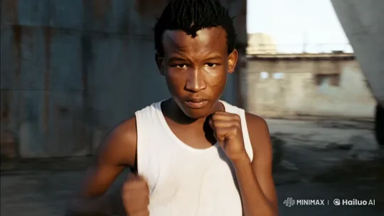 Young Athlete Prevails in Fiery Abandoned Industrial Fight – AI Generated Video | Hailuo AI