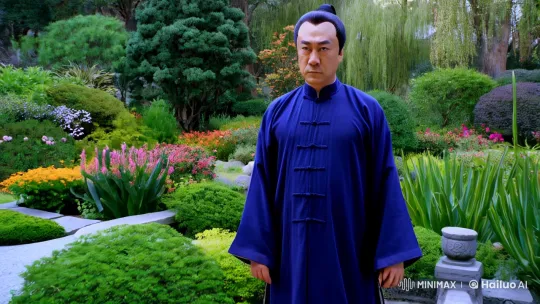 Kung Fu Master in Serene Garden: Aesthetic Mastery Display – AI Generated Video | Hailuo AI