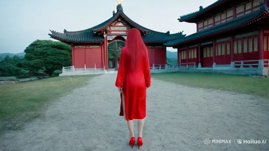 Possessed Woman Transforms into a Red-Eyed Demon in Chinese Setting – AI Generated Video | Hailuo AI
