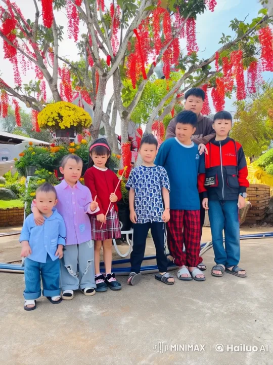 Children Perform Energetic Martial Arts Under Flowering Tree – AI Generated Video | Hailuo AI