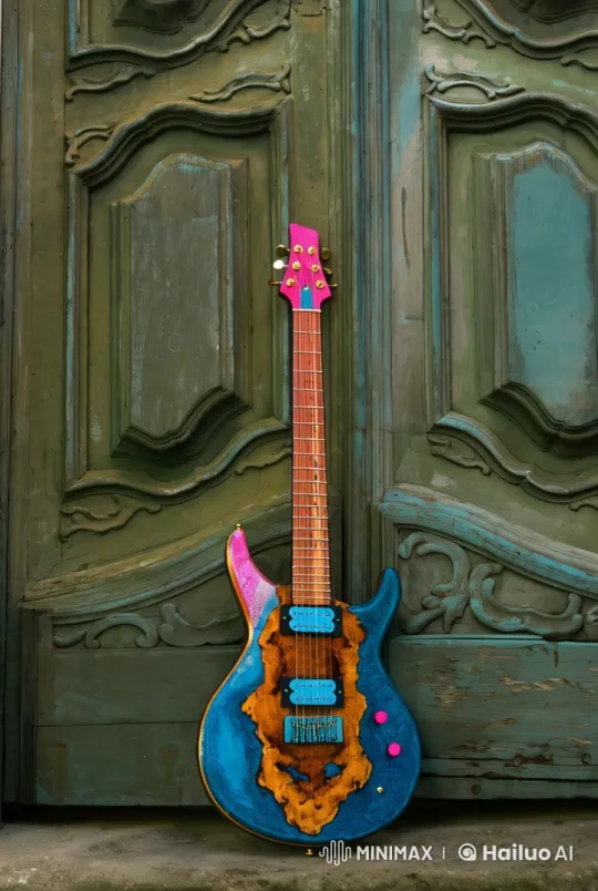 Magical Electric Guitar and Enchanting Door Visuals – AI Generated Video | Hailuo AI