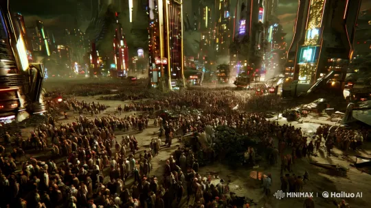 Futuristic Dystopia: Cyberpunk Cityscape with Familiar Echoes – AI Generated Video | Hailuo AI