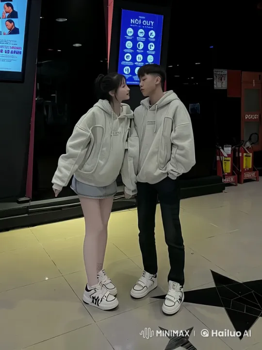 Couple Performs Martial Arts in Movie Theater Lobby – AI Generated Video | Hailuo AI