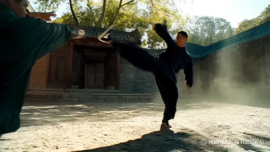 Sunlit Kung Fu Fight: Grace, Power, and Drama Captured – AI Generated Video | Hailuo AI