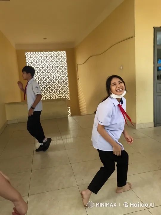 Children's Animated Kungfu Fight in School Hallway – AI Generated Video | Hailuo AI