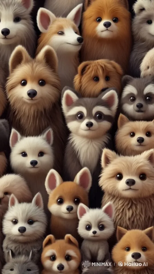 Adorable Fluffy Dogs Interact Cheerfully in Live2D Animation – AI Generated Video | Hailuo AI