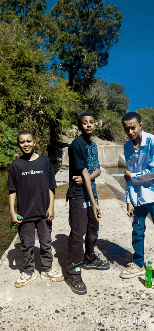 Friends Enjoy Playful Fight and Dance by a Stream – AI Generated Video | Hailuo AI