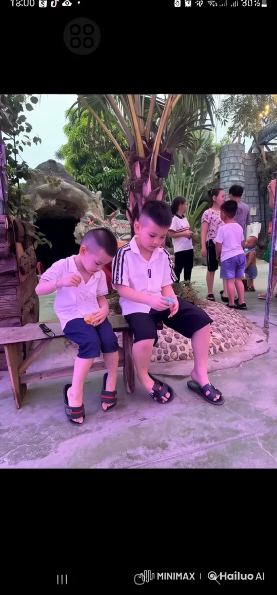 Animated Kung Fu Boys in Serene Garden Setting – AI Generated Video | Hailuo AI
