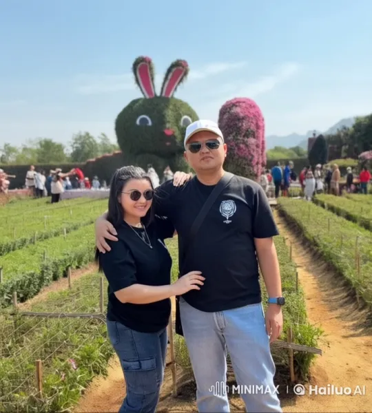 Live2D Garden Scene: Couple's Martial Arts Battle – AI Generated Video | Hailuo AI
