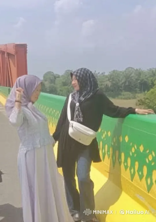 Two Women Enjoying a Sunny Day on a Bridge – AI Generated Video | Hailuo AI