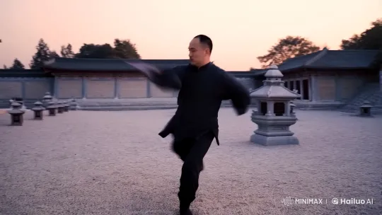 Dawn's Light: Kungfu Master's Graceful Display – AI Generated Video | Hailuo AI