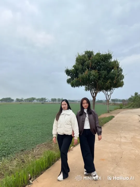 Girls Perform Intense Kungfu on Rural Path – AI Generated Video | Hailuo AI