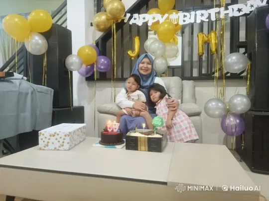 Joyful Family Birthday Celebration in Live2D Style – AI Generated Video | Hailuo AI