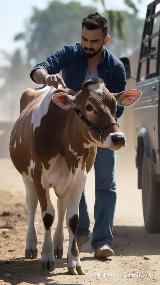 Virat Kohli Rescues Sick Cow, Shows Compassion – AI Generated Video | Hailuo AI