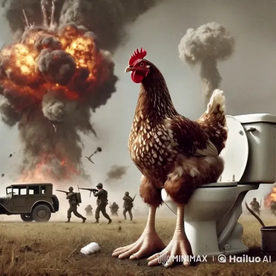 Distressed Hen on Battlefield Meets Tragic End – AI Generated Video | Hailuo AI