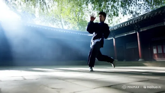 Martial Artist Showcases Graceful Kung Fu Moves – AI Generated Video | Hailuo AI