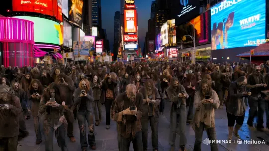 Zombie Invasion of Times Square: Digital Dazes – AI Generated Video | Hailuo AI