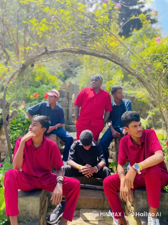 Young Men Perform Kung Fu in Colorful Garden Setting – AI Generated Video | Hailuo AI