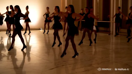 Elegant Dancers Captured in Cinematic Grace – AI Generated Video | Hailuo AI