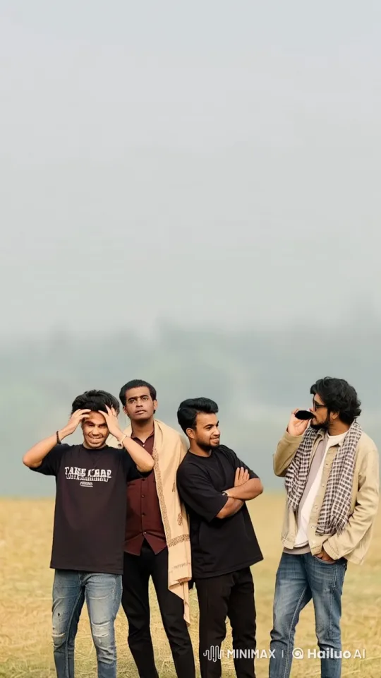 Four Friends Practicing Kungfu in Nature – AI Generated Video | Hailuo AI