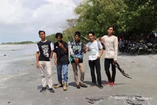 Five Young Men Perform Kung Fu on Beach – AI Generated Video | Hailuo AI