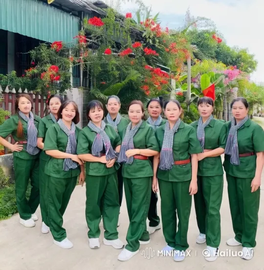 Military-Style Kung-Fu Performance on Flowered Pathway – AI Generated Video | Hailuo AI
