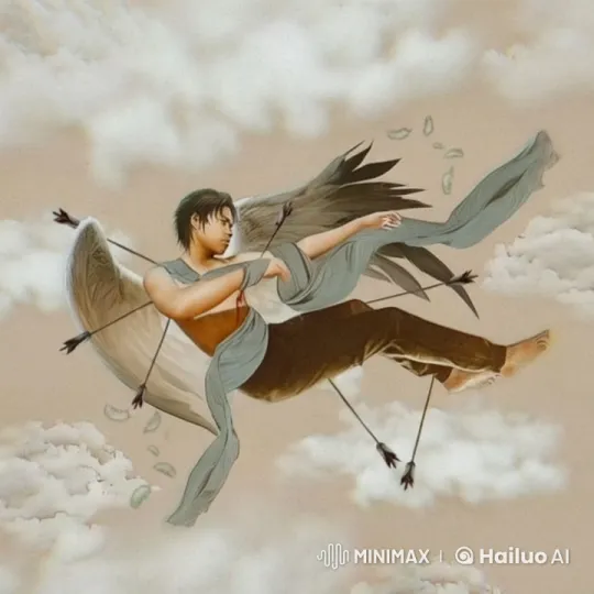 Fallen Angel Drifts Through Clouds in Live2D Animation – AI Generated Video | Hailuo AI