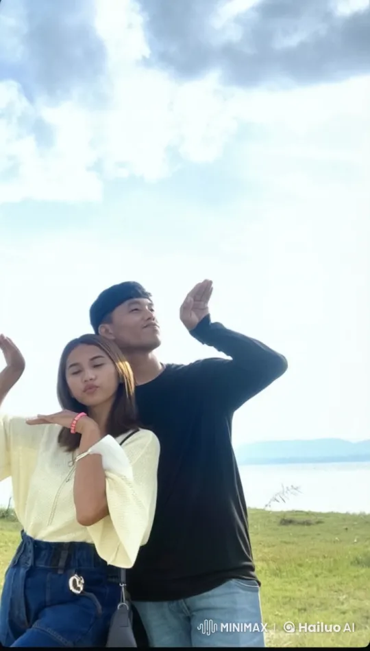 Two Individuals Posed by a Lake in Live2D Animation – AI Generated Video | Hailuo AI