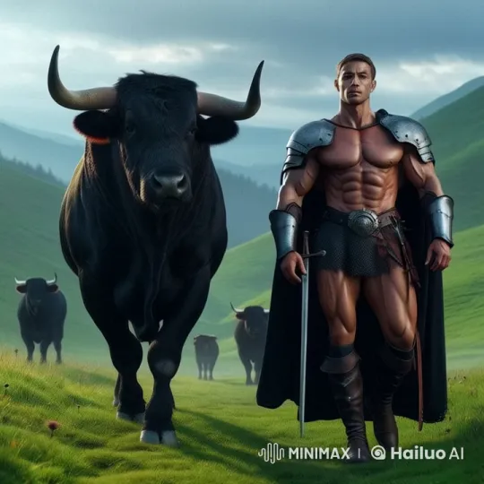 Warrior and Bull: A Dynamic Display of Strength in Live2D – AI Generated Video | Hailuo AI
