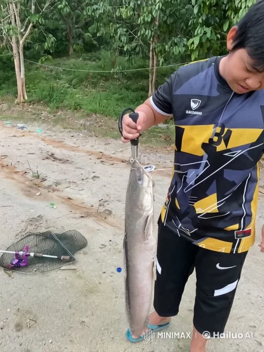 Kungfu Fighter Showcases Skills with a Fish in Hand – AI Generated Video | Hailuo AI