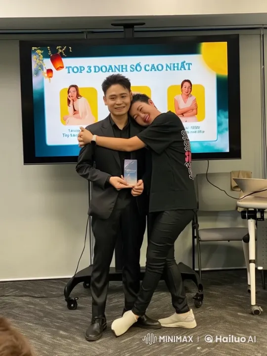 Light-hearted Celebration with Top Sales Performers – AI Generated Video | Hailuo AI