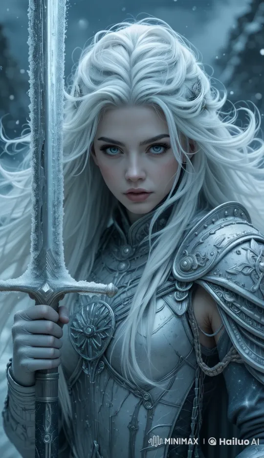 Frostbound Valkyrie in Wintry Live2D Animation – AI Generated Video | Hailuo AI