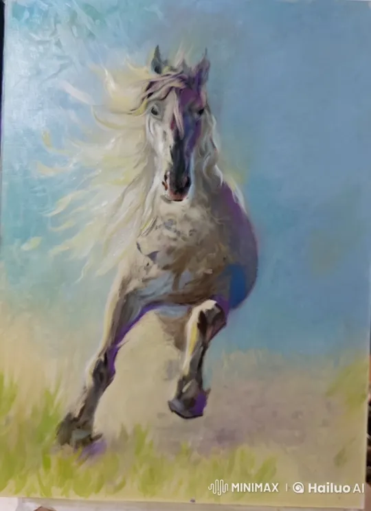 Dynamic White Horse Galloping in Live2D Animation – AI Generated Video | Hailuo AI