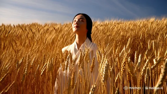 Aesthetic Journey: Figure in Golden Field – AI Generated Video | Hailuo AI