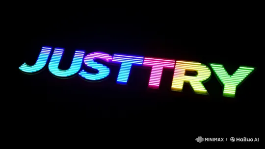 Vibrant 'Just Try' Message with Dynamic Flashes – AI Generated Video | Hailuo AI