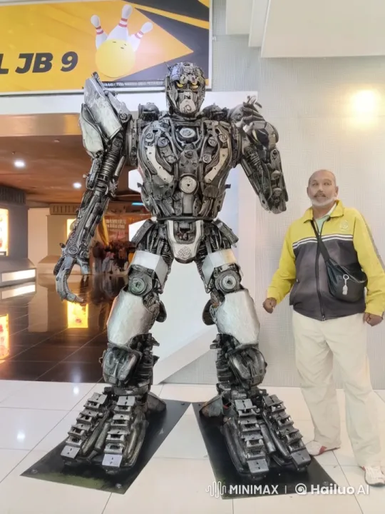 Mechanical Robot Performs Kung Fu in Indoor Mall Setting – AI Generated Video | Hailuo AI