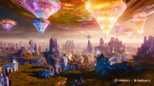 Aesthetic Fusion of Magic and Technology in a Dreamlike Landscape – AI Generated Video | Hailuo AI