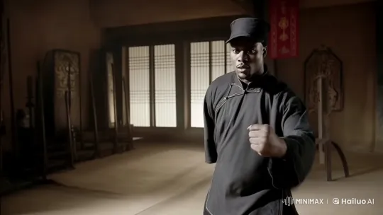 Martial Artist Demonstrates Skillful Combat in Dojo – AI Generated Video | Hailuo AI