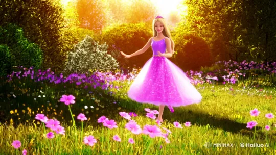 Barbie Dances Gracefully in a Sunlit Meadow – AI Generated Video | Hailuo AI