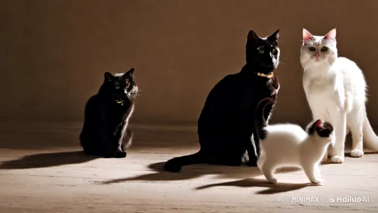 British Cats: Aesthetic Contrast and Playful Harmony – AI Generated Video | Hailuo AI