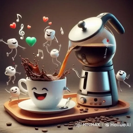 Joyful Animated Coffee Scene with Dancing Marshmallows – AI Generated Video | Hailuo AI