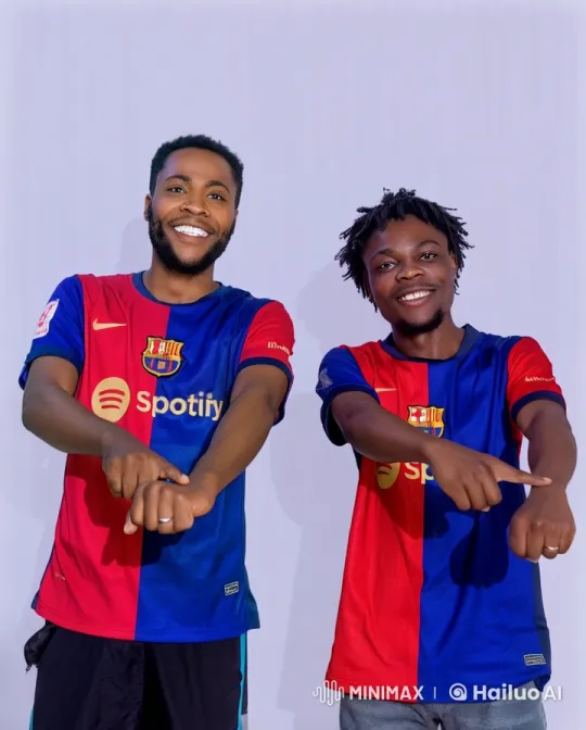Live2D Animated Kung-Fu Duo in FC Barcelona Jerseys – AI Generated Video | Hailuo AI