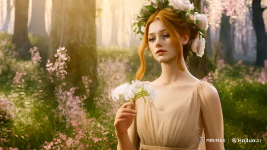 Enchanted Forest: Ethereal Beauty in Flowing Silk – AI Generated Video | Hailuo AI