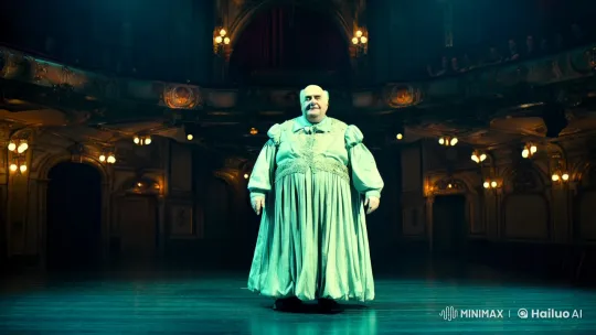 Theatrical Transformation: Emma Watson Revealed in Dramatic Unmasking – AI Generated Video | Hailuo AI